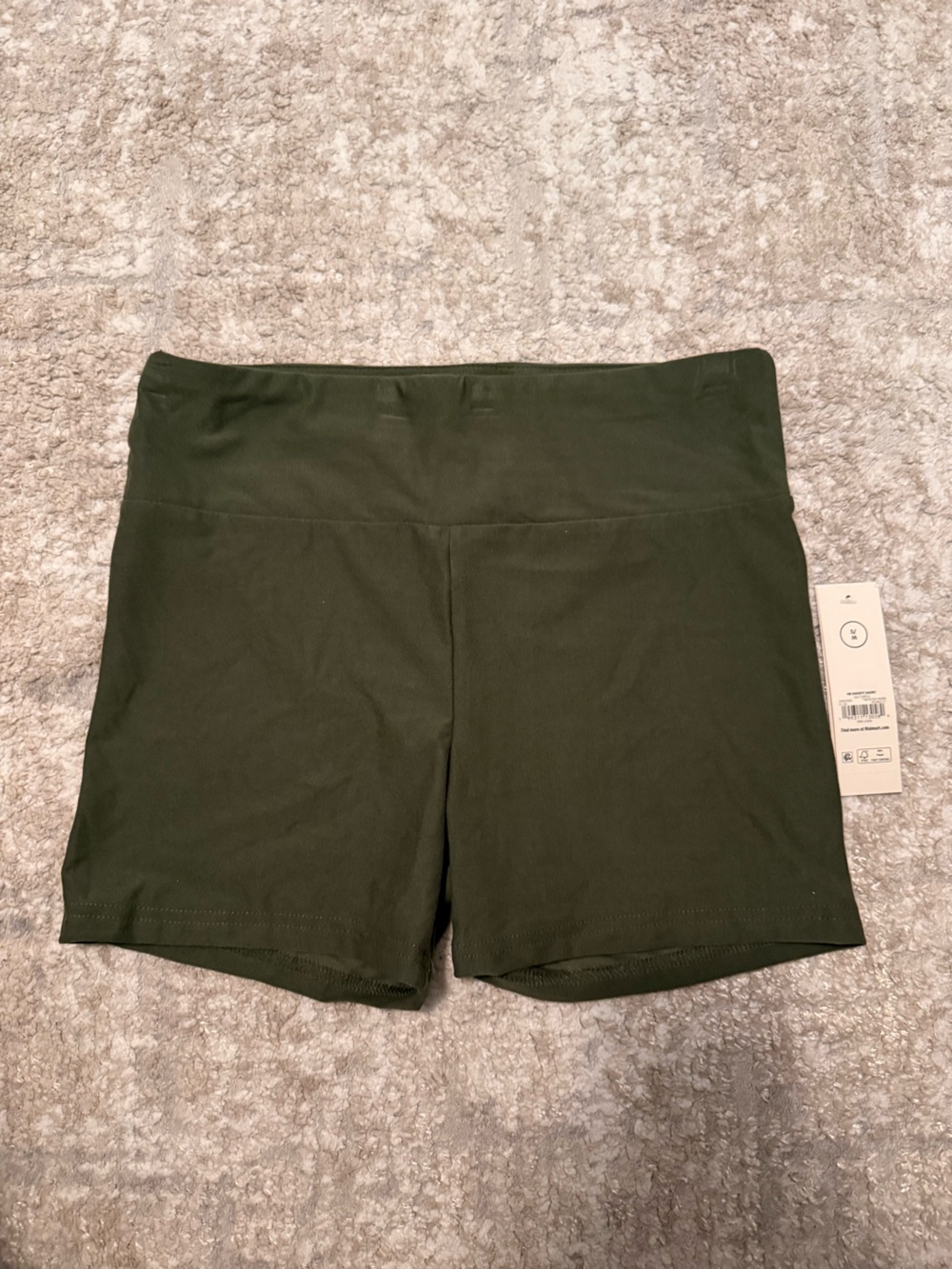 No Boundaries Women's Olive Green High-Rise Athletic Shorts size S/M-NWT